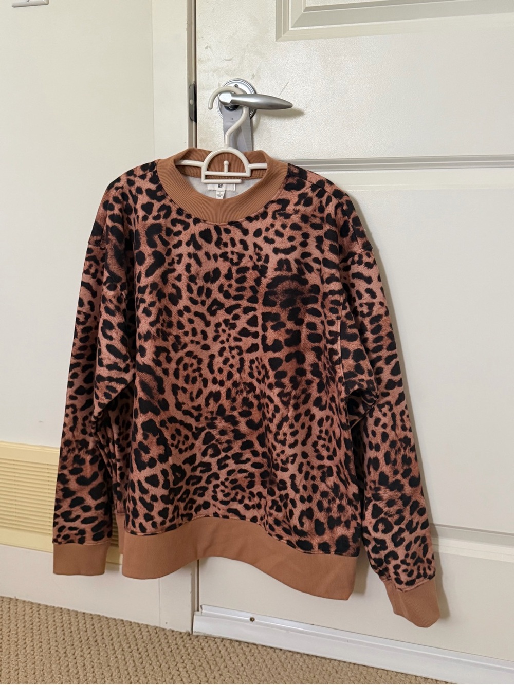 Nordstrom Leopard Crewneck Sweater - Brown/Black